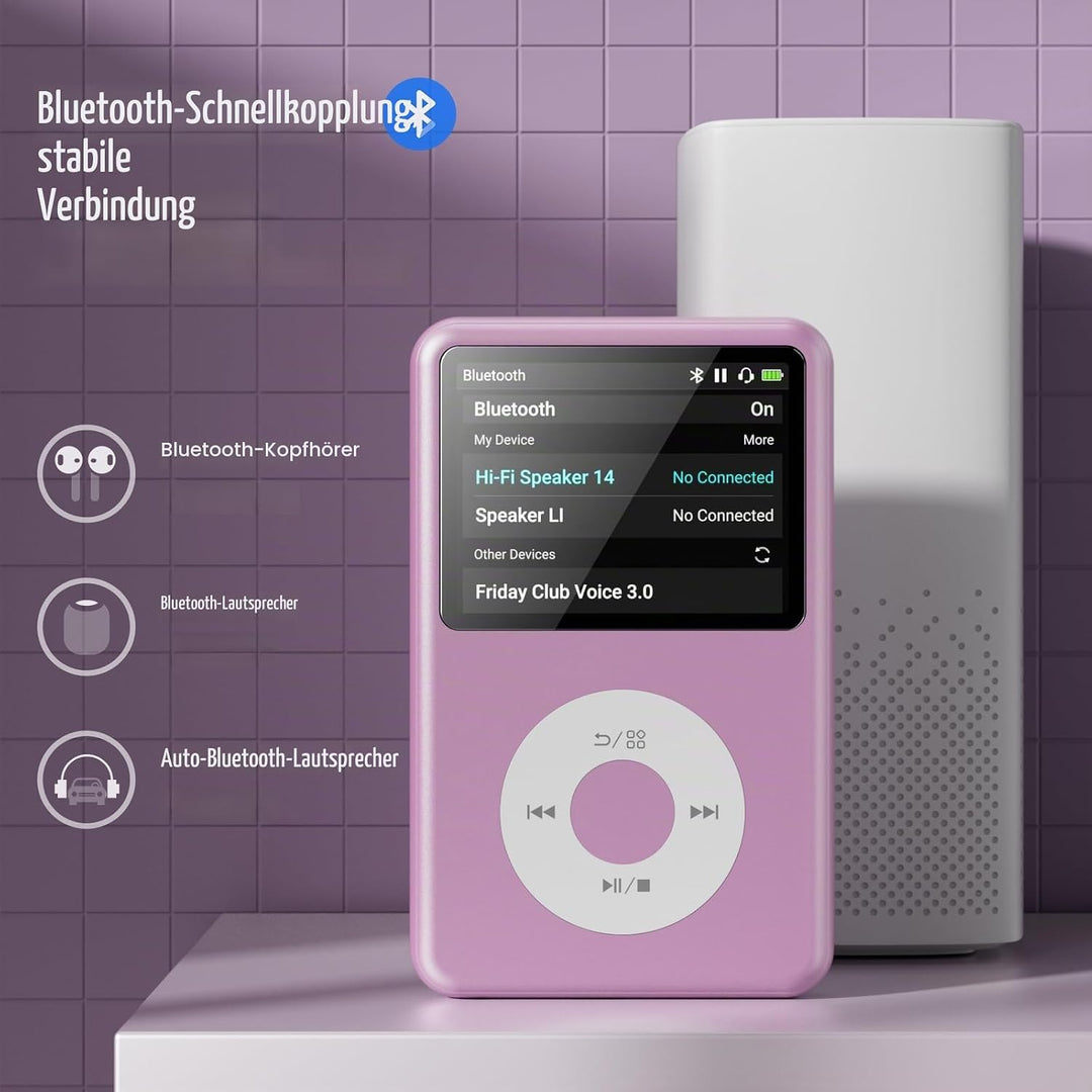 Innioasis Y1 Zeitlose Klasse 128 GB Digitaler Kinder-Musikplayer（lila）, lila