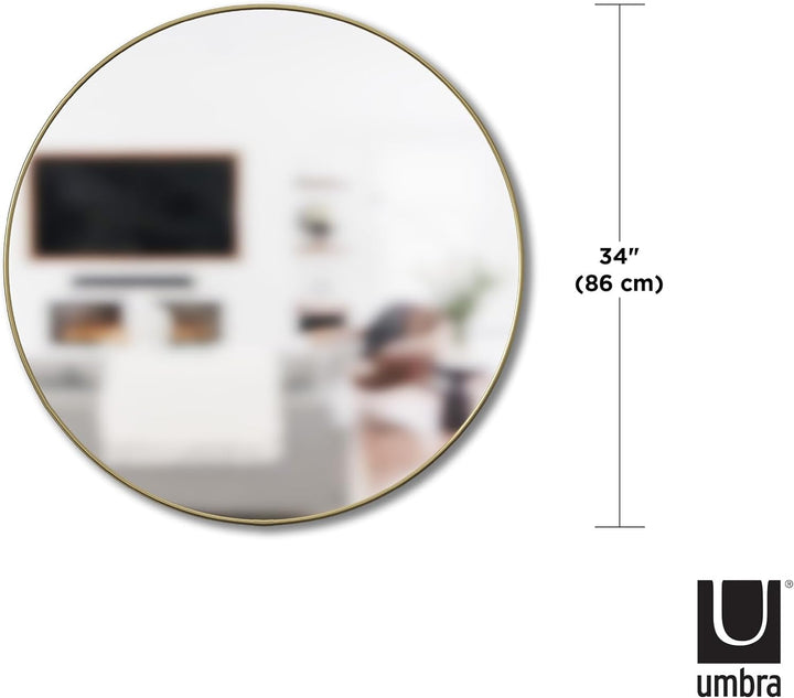 Umbra Hubba Wandspiegel - Runder Spiegel und Wanddeko für Diele, Badezimmer, Wohnzimmer und Mehr, 86