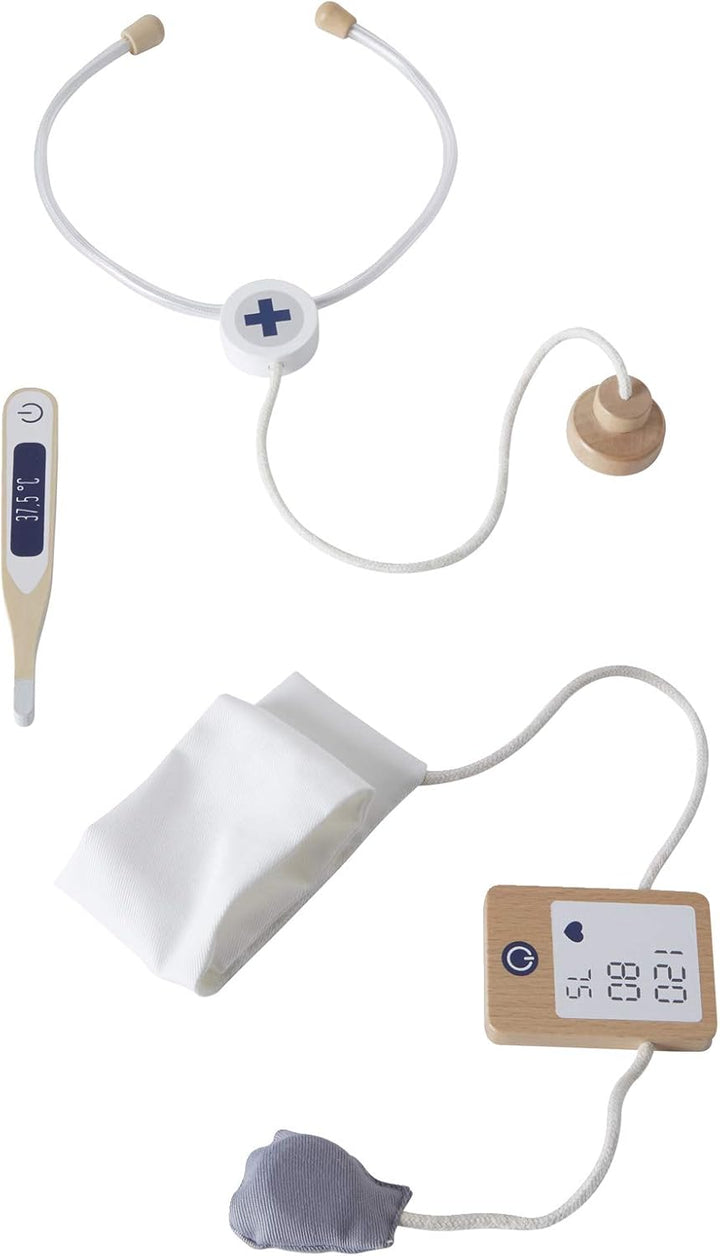 VERTBAUDET Doktor-Set für Puppen, aus Holz, Weiss, TU