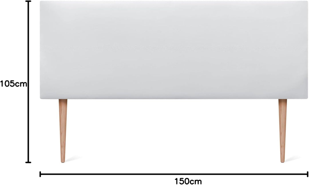 DHOME Kopfteil aus Kunstleder oder Stoff AQUALINE Glatt Mit Beinen - Gepolstert Luxusbett (150x105cm