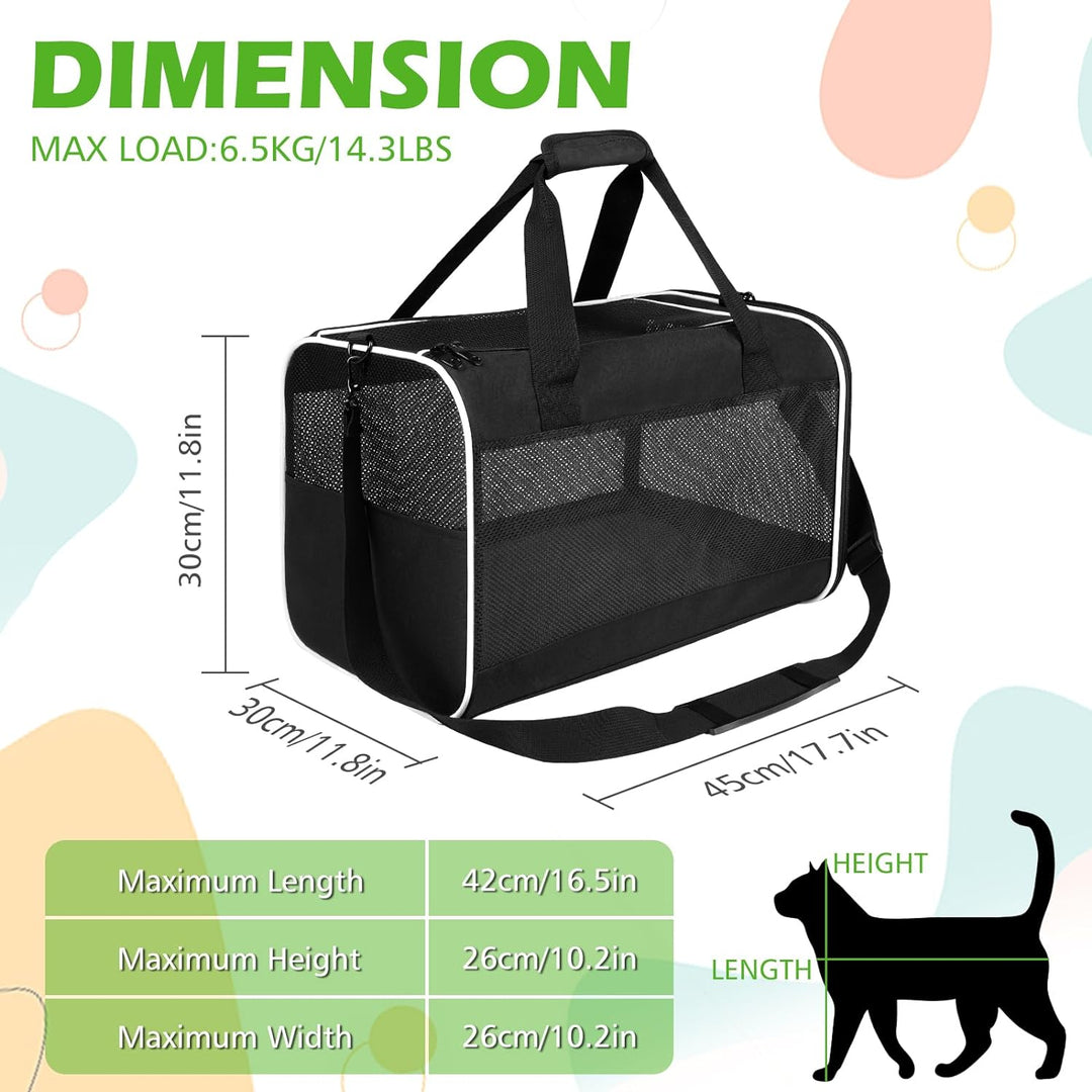 Lannvan Transportbox Katze, Katzentransportbox bis 6,5kg, Hundebox Faltbar Atmungsaktiv, mit Abnehmb