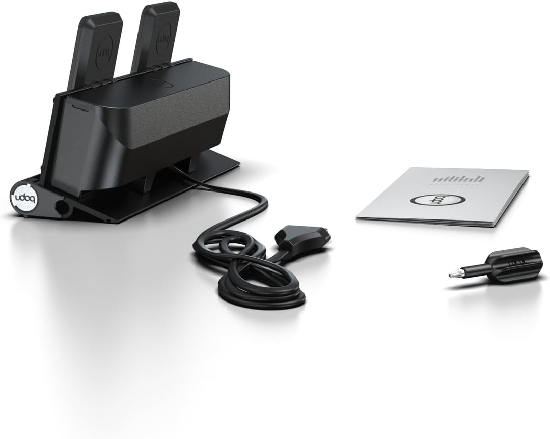 udoq 250 Ladestation für iPhone und AirPods, hochwertiges Design 4mm Aluminium, Lightning Kabel, dun