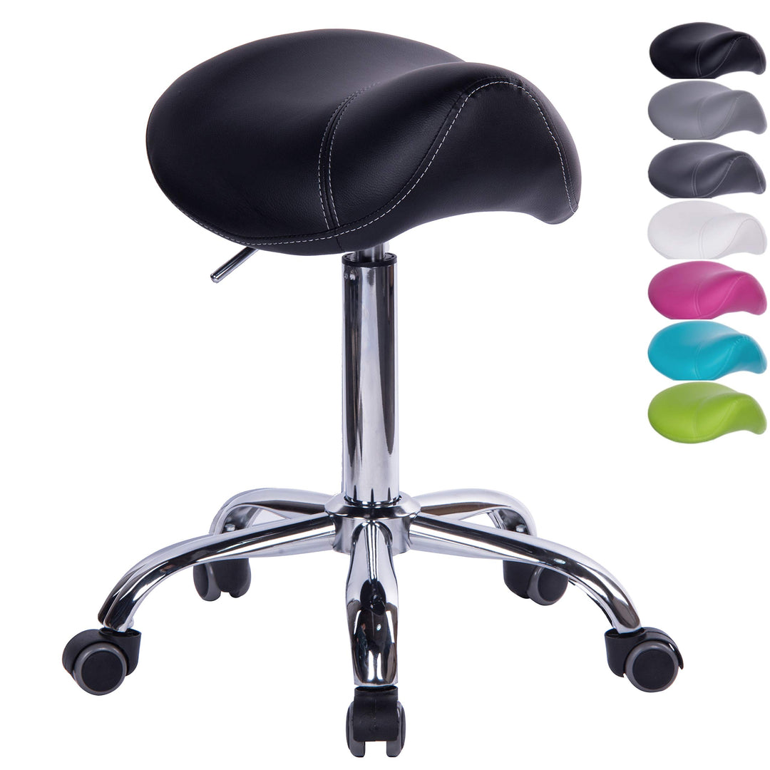 Sattelhocker Sattelstuhl MULY - Sitzhöhe bis ca. 74cm - ergonomischer Rollhocker Bürohocker Arzthock