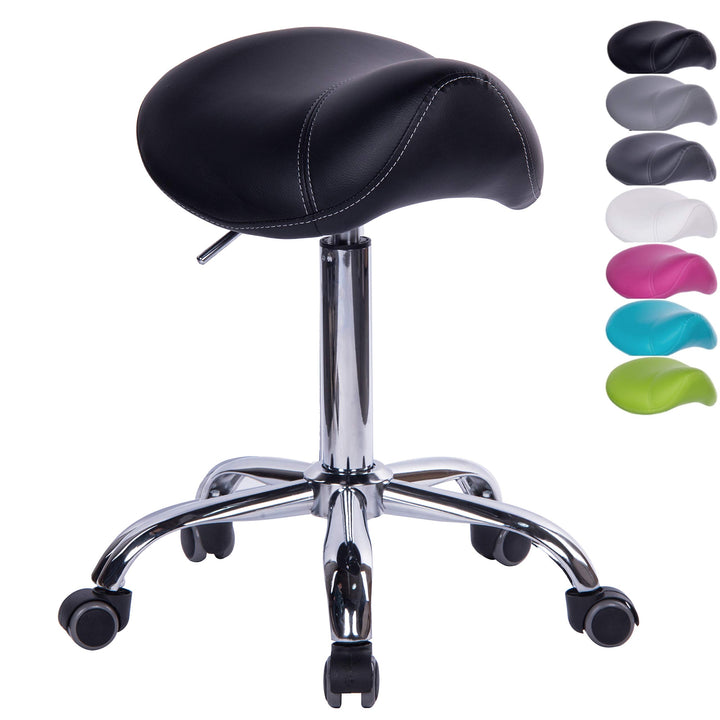 Sattelhocker Sattelstuhl MULY - Sitzhöhe bis ca. 74cm - ergonomischer Rollhocker Bürohocker Arzthock