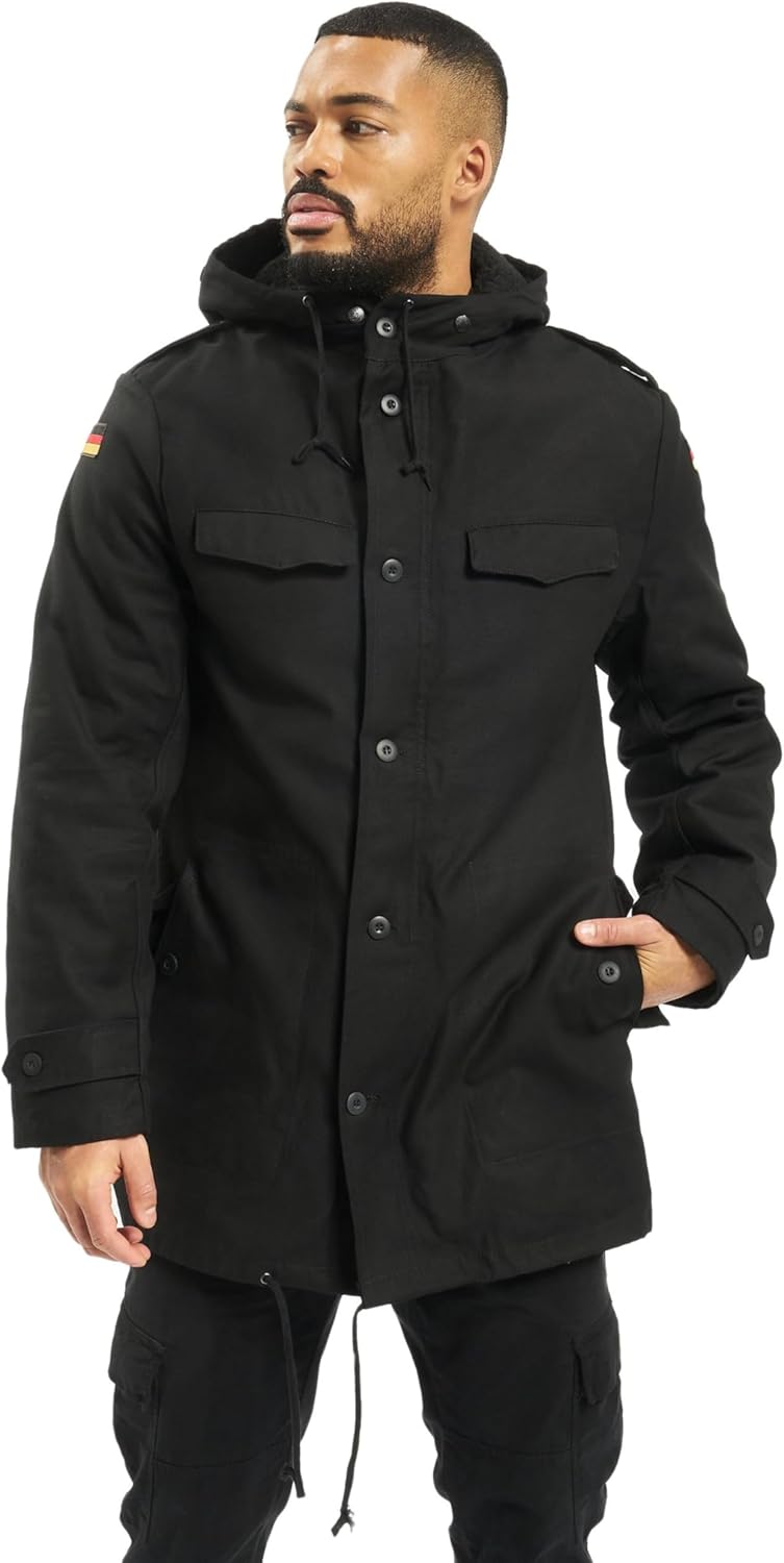Brandit BUNDESWEHR PARKA MIT FUTTER & FLAGGEN BW FELDPARKA BORDPARKA JACKE WINTERJACKE, 50 / L Schwa