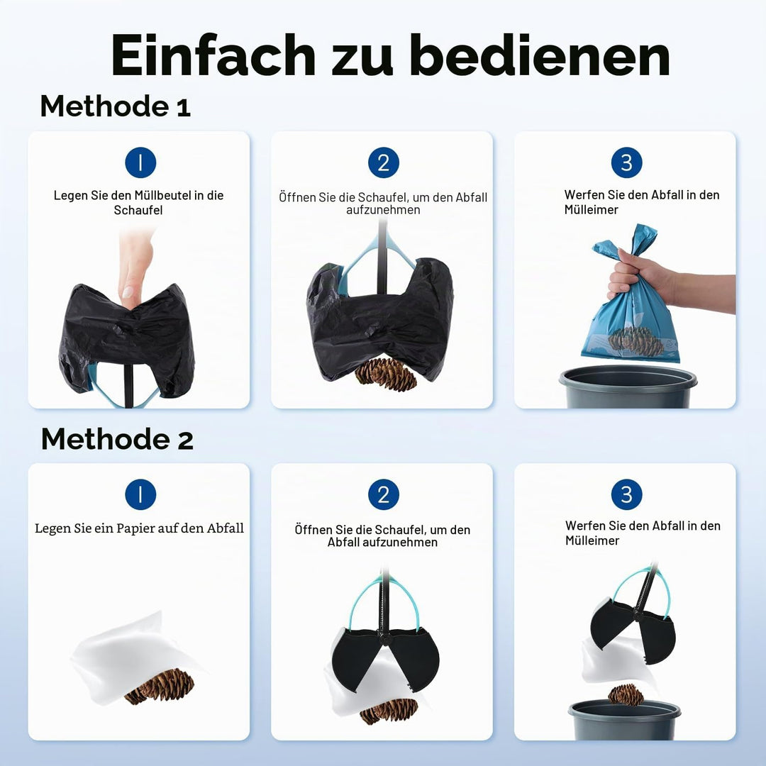 ZOMISIA 81cm Haustier Hundekotsammler mit 30 Abfallbeuteln - Faltbarer Hundekotschaufel &amp; Hundekotgr