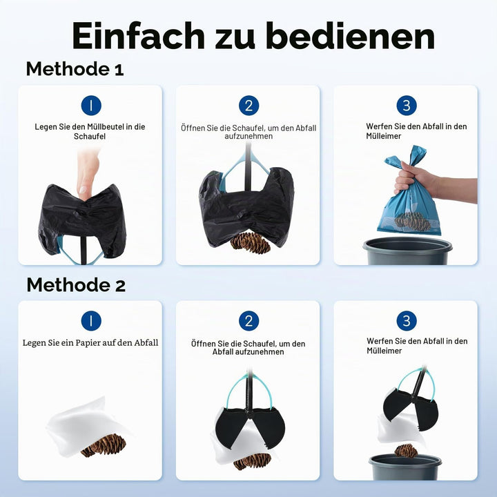 ZOMISIA 81cm Haustier Hundekotsammler mit 30 Abfallbeuteln - Faltbarer Hundekotschaufel &amp; Hundekotgr
