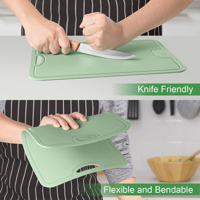 Litimkat TPU-Schneidebrett, BPA-frei, Mit Saftschlitz,kratzfeste flexible Schneidebretter,Dünnes Sch