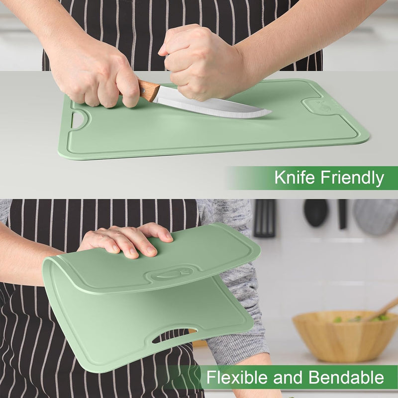 Litimkat TPU-Schneidebrett, BPA-frei, Mit Saftschlitz,kratzfeste flexible Schneidebretter,Dünnes Sch