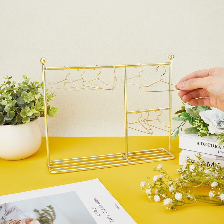 SUPERFINDINGS Goldenrod Puppenkleiderständer Mit Kleiderbügeln 1 Stück Puppenkleideraufbewahrung Aus