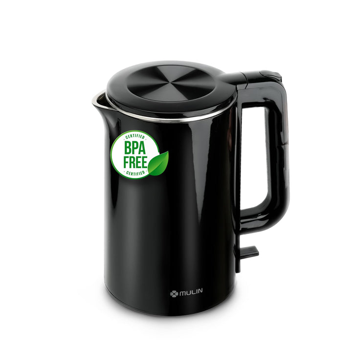 MULIN Elektrischer Wasserkocher, 2200 W, Kapazität 1,7 l, schnelles Kochen, 360 ° drehbarer Sockel,