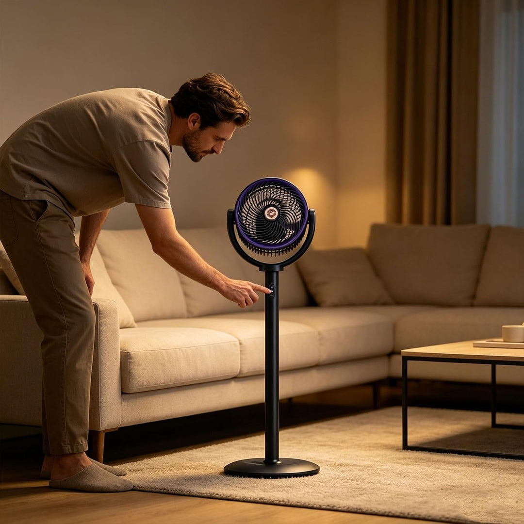 Standventilator sehr leise, Stand Ventilator gross, Ventilator mit Kühlung Sommer, Standing Fan, Bod
