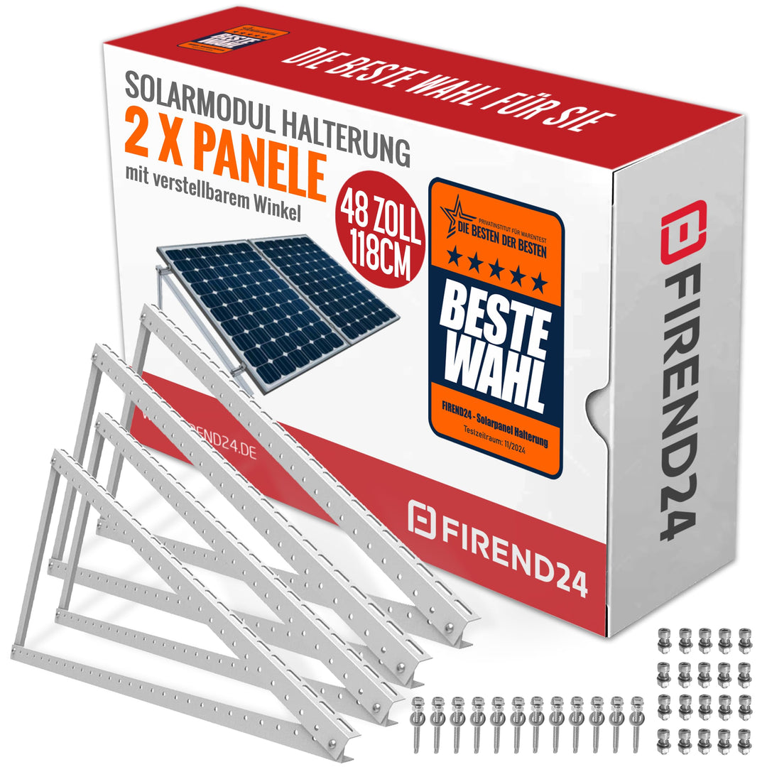 4x Solarmodul Halterung 1180mm Set für 2 Solarpanels Solarmodul Flachdach Aufständerung Photovoltaik