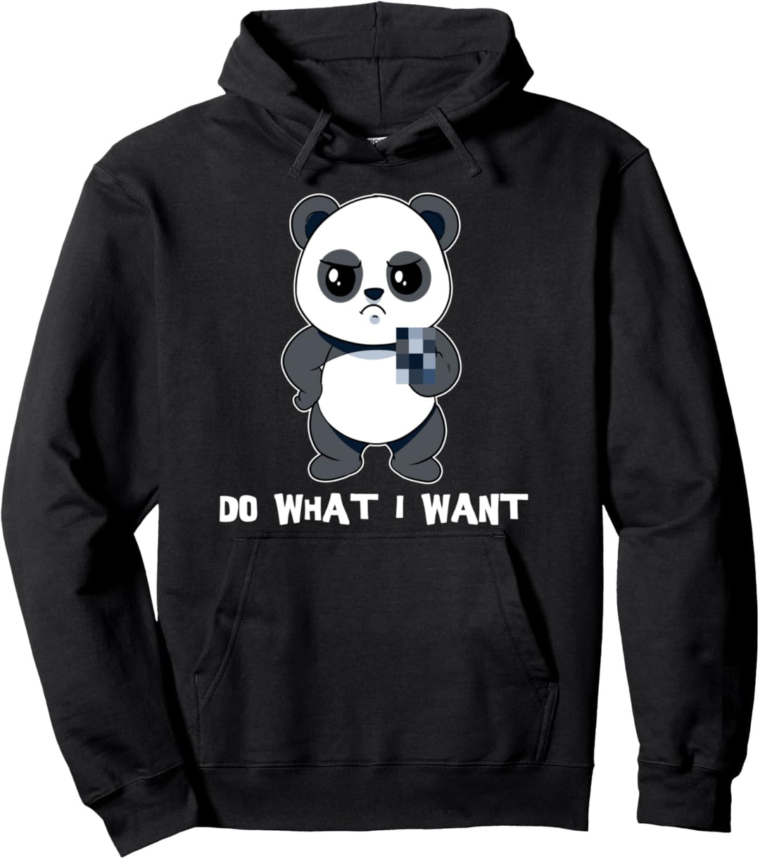 Mache Was Ich Will Panda Bär Mir Egal Teddy Rüpel Bärchen Pullover Hoodie