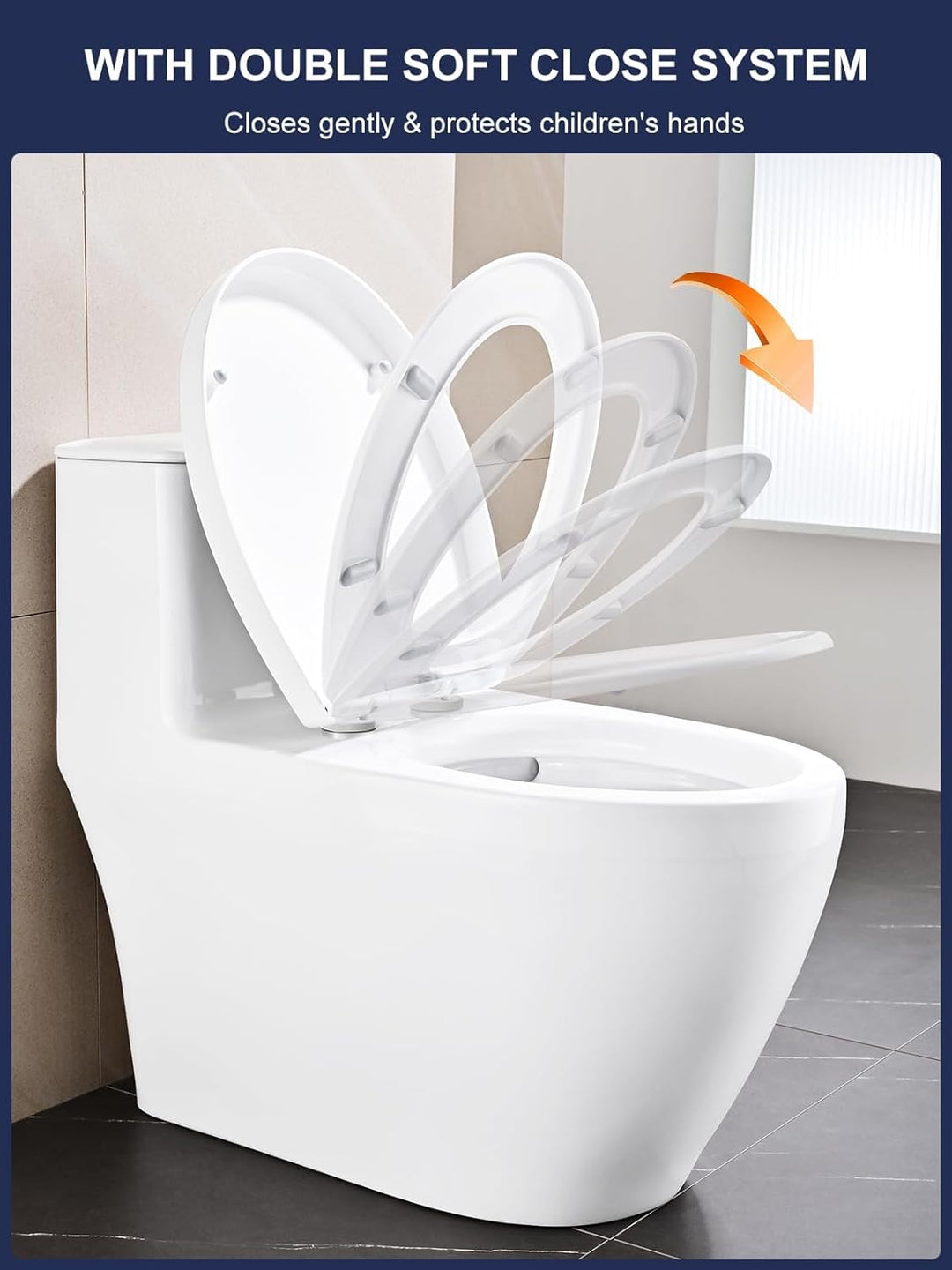 YEAUPE PRO Toilettendeckel mit Absenkautomatik O-Form– WC Sitz aus hochwertigem PP mit Schnellversch