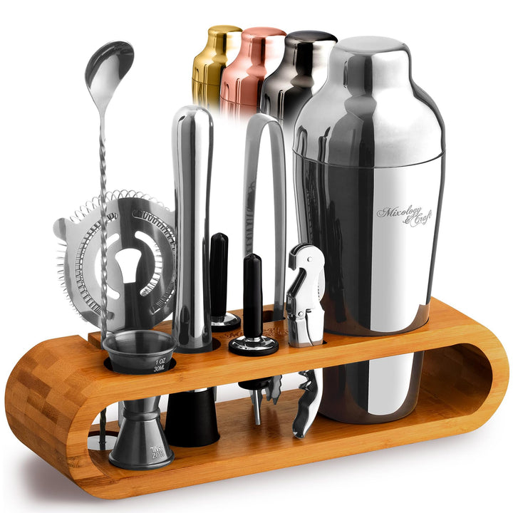 Mixology & Craft Cocktail Set (10-TLG.) - Edles Cocktail Shaker Set mit Shaker aus Edelstahl und Bar