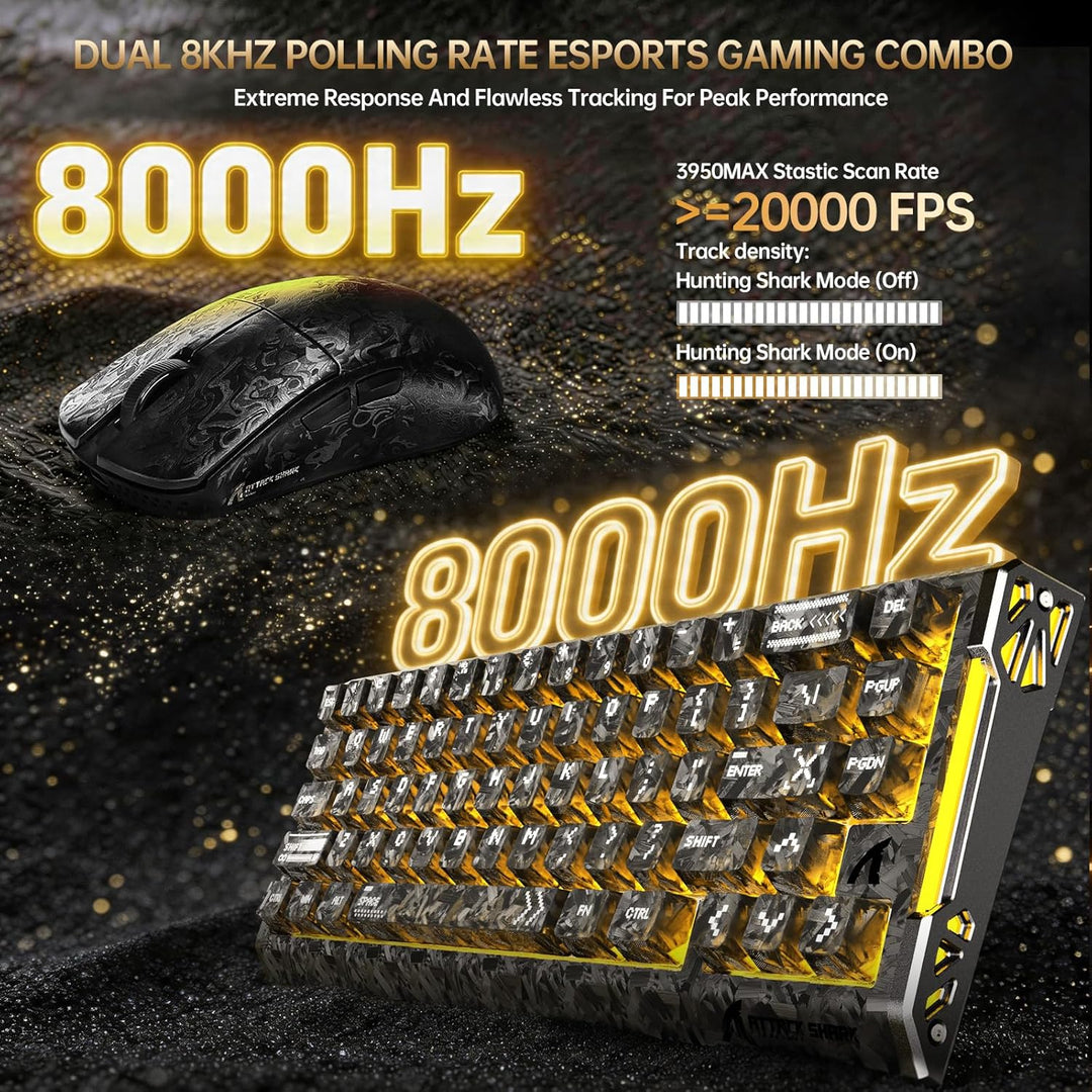 ATTACK SHARK R68 HE Kabel Magnetische Tastatur, Kabellosen R11 ULTRA Gaming-Maus aus Carbonfaser, 80