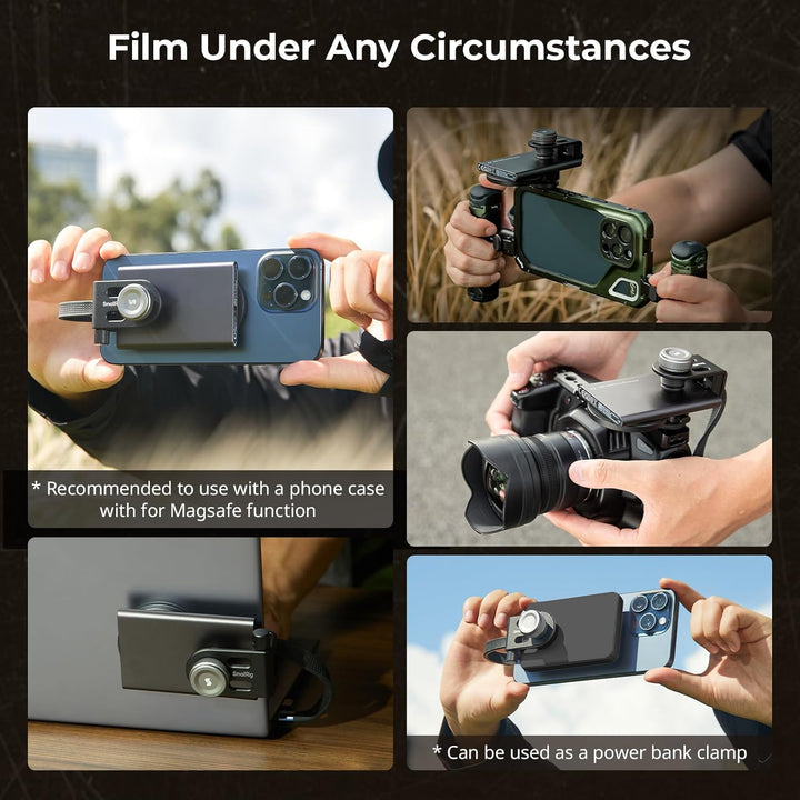 SMALLRIG SSD-Halterung 2-in-1 SSD-Halterung für MagSafe mit Cold Shoe-Kabelklemme, kompatibel mit 0,