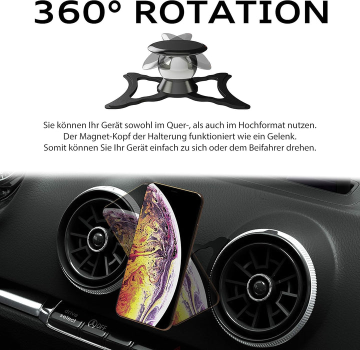 magnetische Handyhalterung kompatibel mit Audi A3/S3/RS3 | Universelle Halterung für Smartphone, GPS