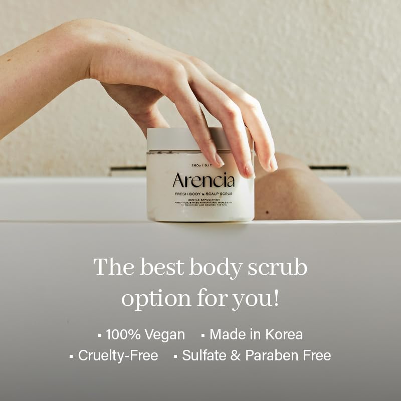 Arencia Fresh Cloud Sea Salt Body & Scalp Scrub (Black) - Sanftes Peeling für weichere, erfrischte H