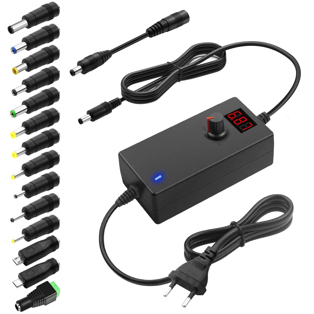 SHNITPWR Universal 3V~12V Steckernetzteil 24W 2A Netzteil Adapter 100~240V AC bis DC 3V 5V 6V 9V 12V