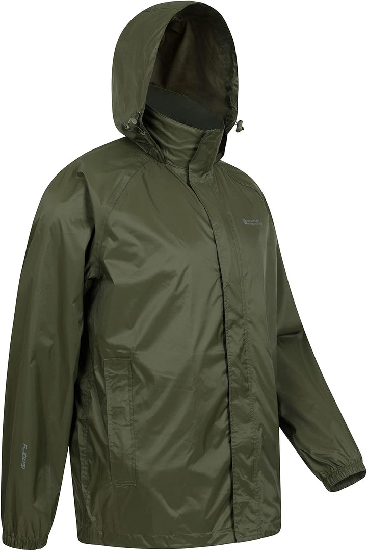 Mountain Warehouse Pakka Herren Wasserdicht Leichte verpackbare Regen Renn Sport Jacke 4XL Khaki, 4X