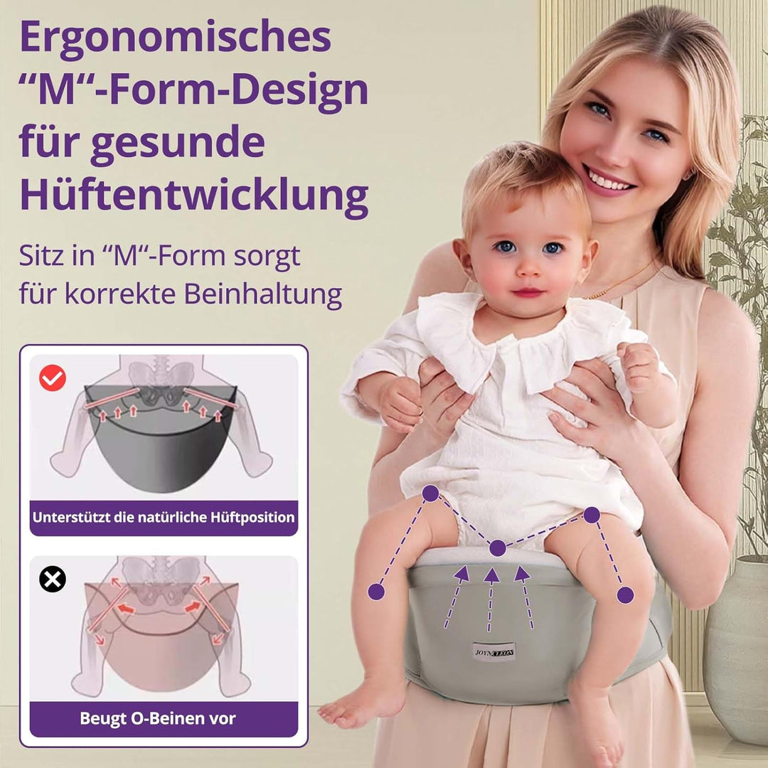 Ergonomische Babytrage mit Verstellbarem Gurt - 6-in-1 Neugeborenen-Kleinkind-Tragetuch, Atmungsakti