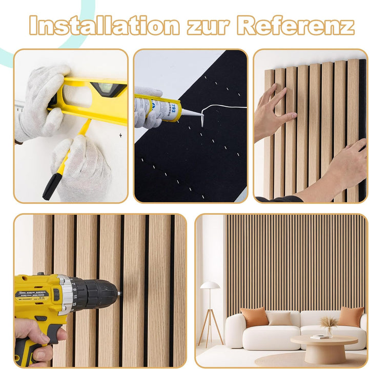 3D Akustikpaneele 120 x 60 x 2,2 cm, Holz Optik Paneele, Wandpaneele in Holzoptik als Schallabsorber