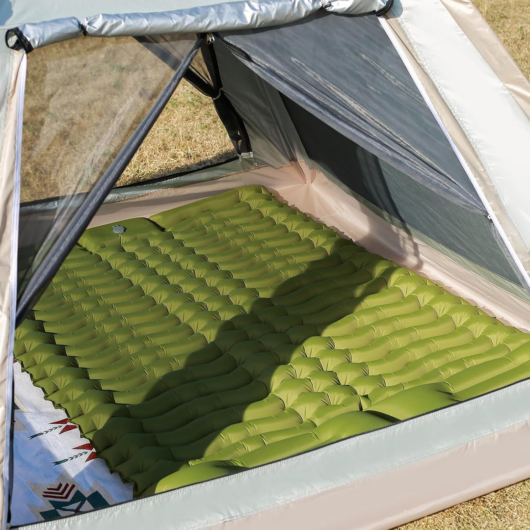 Camping-Isomatte, 10,2 cm dick, für 2 Personen, 3D-Wellpappe, feuchtigkeitsbeständige Unterlage, auf