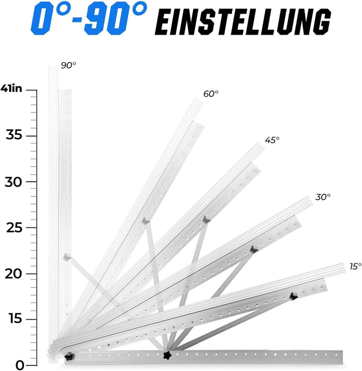 Solarpanel Halterung 114cm Solarmodul Halterung Balkonkraftwerk für Solarpanel 100W-800W Winkel Eins