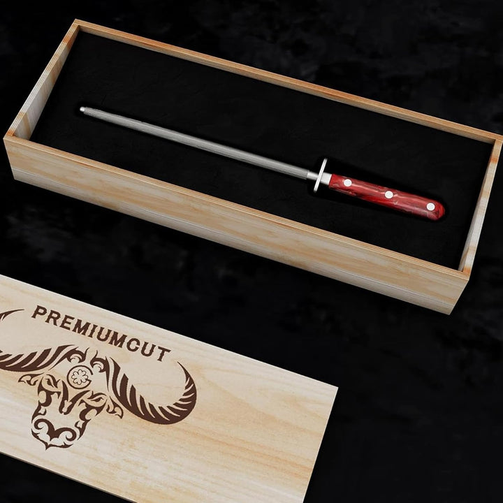 GIESSER seit 1776 - Made in Germany - Wetzstahl 25 cm Red Diamond, PremiumCut Steel No 1, Messerschl