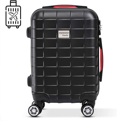 monzana Handgepäck Trolley Koffer | Grösse M | TSA Schloss | Zwillingsrollen | Schwarz | Reisekoffer