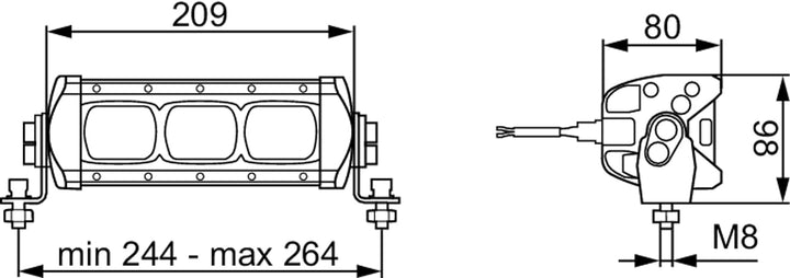 HELLA - LED-Arbeitsscheinwerfer - Valuefit Lightbar LBX-220 - 12/24V - 1000lm - geschraubt/Anbau - s
