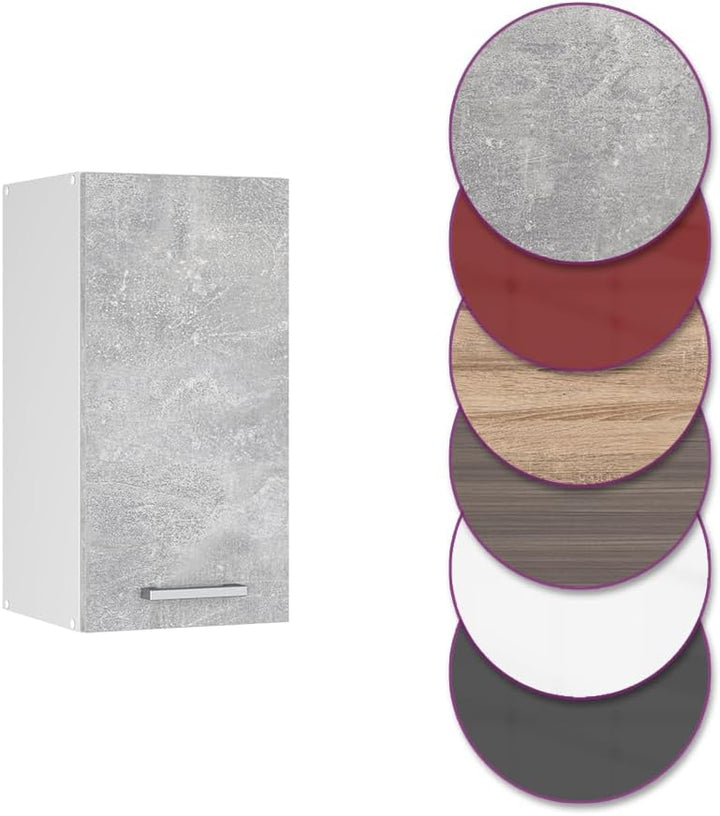 Vicco Hängeschrank R-Line, Beton/Weiss, 40 cm Beton Hängeschrank 40cm, Beton Hängeschrank 40cm