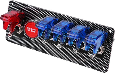 Panel mit Zündschalter, 6-in-1-Rennwagen-Auto-Zündschalter-Panel Motor-Startknopf-Steuerungskit 12 V