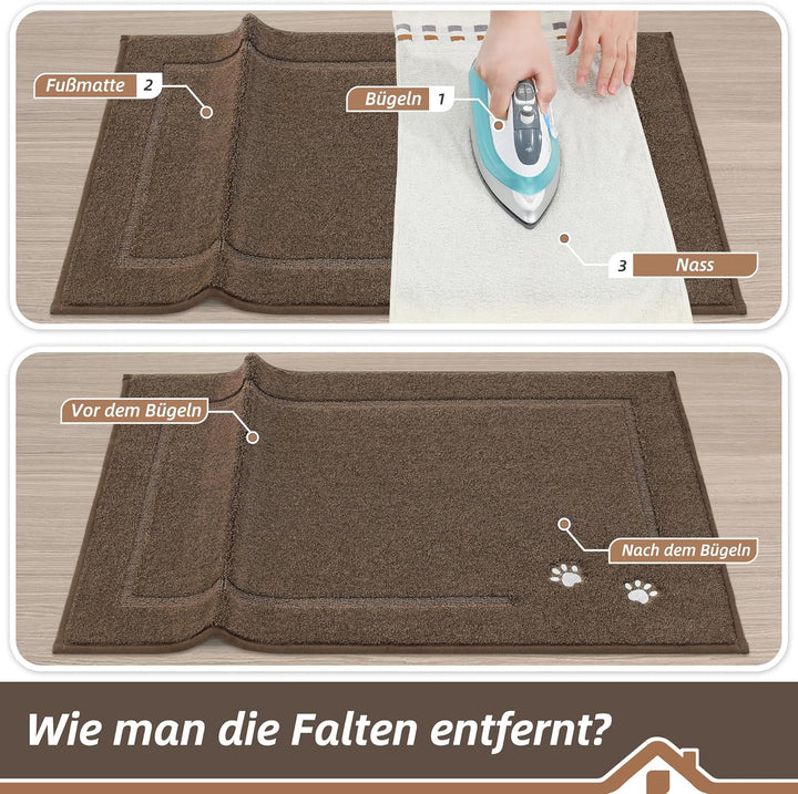 BEQHAUSE Fussmatte Innen, 80 * 120cm Schmutzfangteppich, Schmutzfangmatte Waschbar Eingang Matte Fus