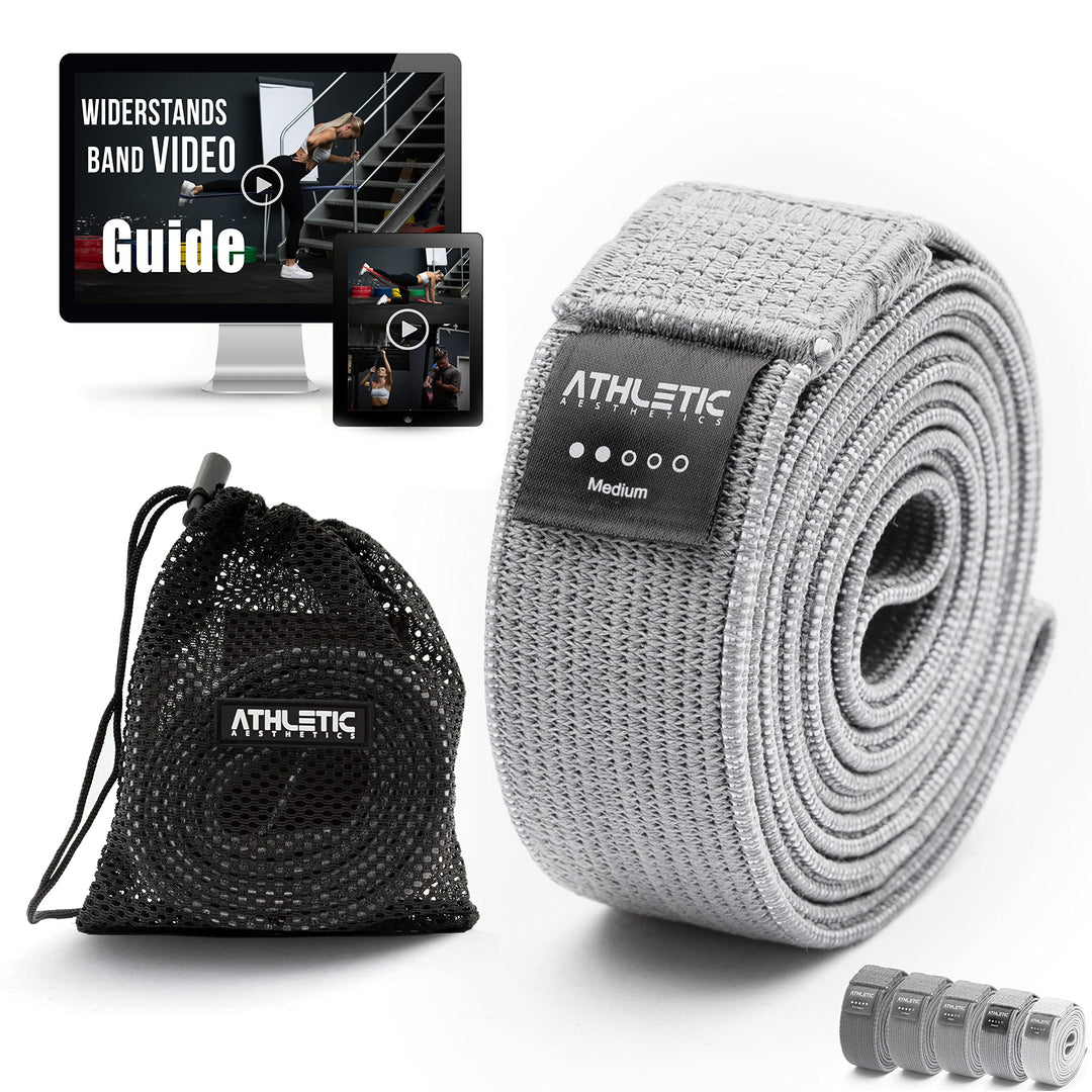 ATHLETIC AESTHETICS Premium Resistance Bands/Widerstandsbänder mit Stoff [ Als Fitnessband und Fitne