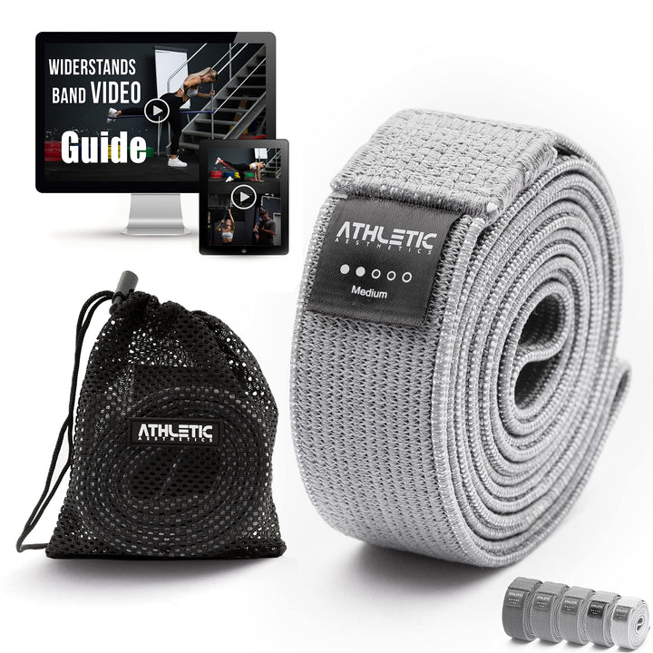 ATHLETIC AESTHETICS Premium Resistance Bands/Widerstandsbänder mit Stoff [ Als Fitnessband und Fitne