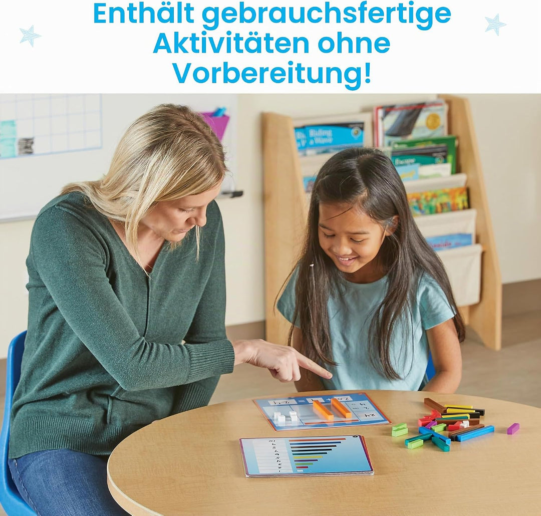 Cuisenaire-Stäbe Mathe-Set, Alter ab 5 Jahren, Vorschulniveau, Zahlen-Stäbe, Platzwerte, Materialien