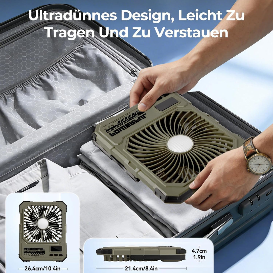 FORMIZON Camping Ventilator mit Licht, 20000mAh USB Ventilator Leise 17-85 Std 5 Geschwindigkeiten A