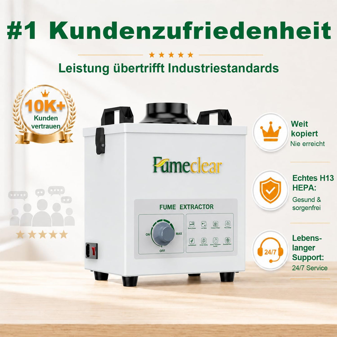 FumeClear FC-100A Lötrauchabsaugung Leistungsstarke 200 to 260m³/h Absaugung, Lötrauchabsorber, gerä