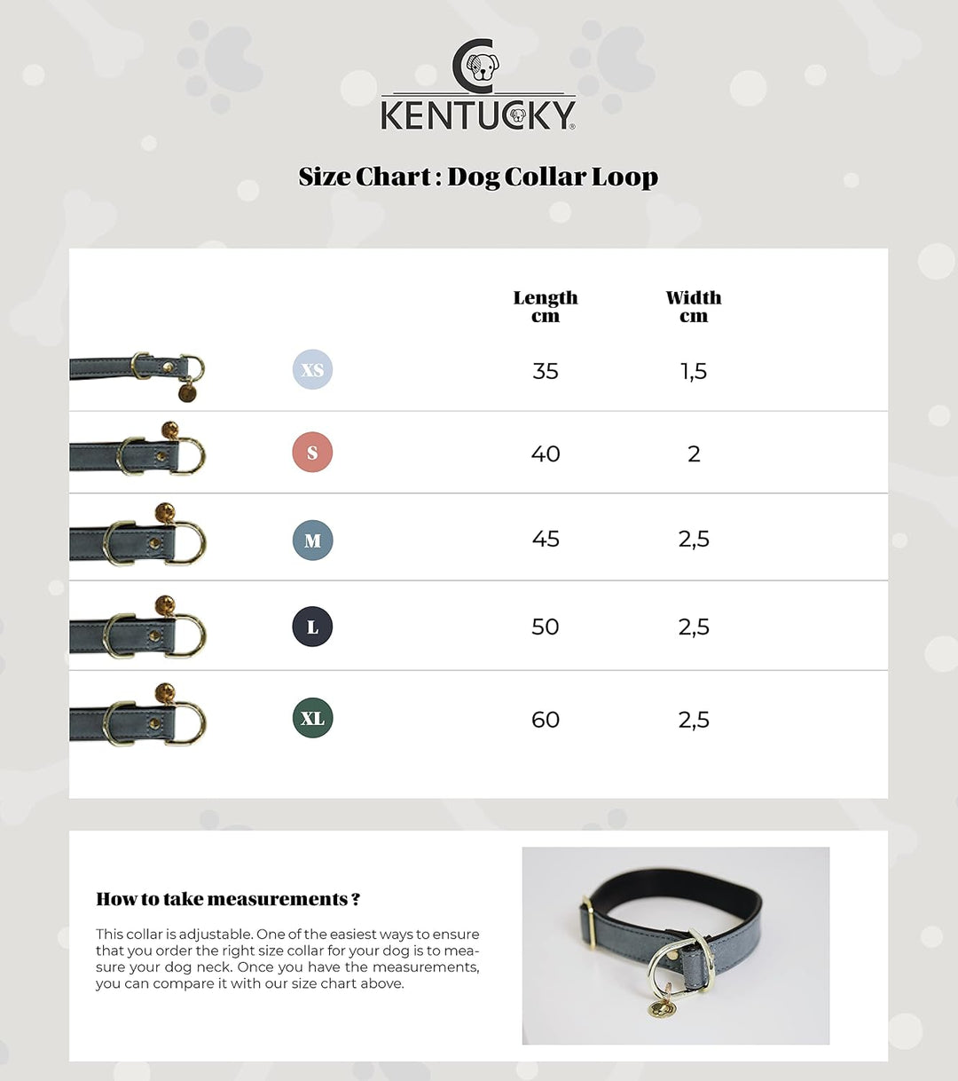 Kentucky Dogwear Loop Hundehalsband, Grösse:S, Farbe:grau S Grau, S Grau