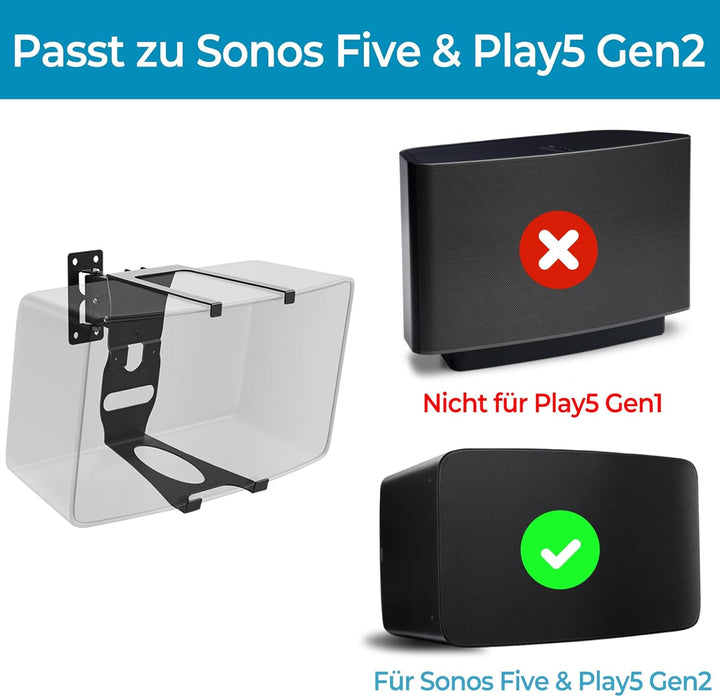 Dinghosen Wandhalterung kompatibel mit Sonos Play 5 Gen 2 Schwenk- und Neigungseinstellungen, Halter