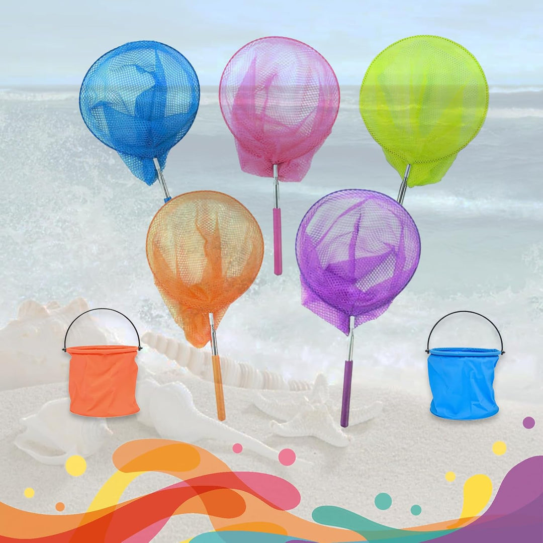 7 Sätze Kinder Kescher Set, Teleskop Schmetterlingsnetze, Kescher Teleskopierbar, Für Kinder Geeigne