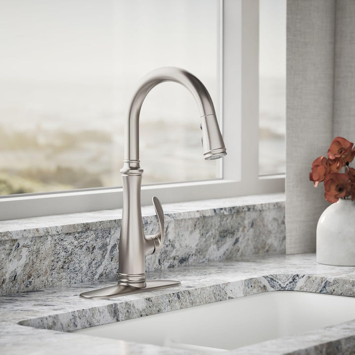 Kohler K-560-VS BELLERA Küchenarmatur, Leuchtendes Edelstahl, 375