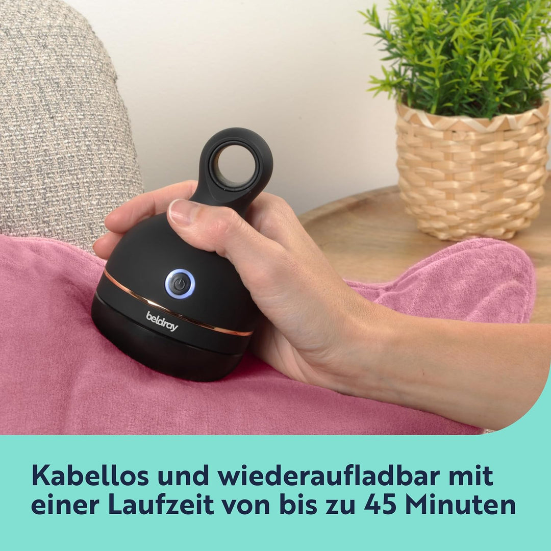 Beldray Fusselrasierer Elektrisch, USB Aufladbarer Fusselentferner mit 45 Min Laufzeit, XL Kleiderbü