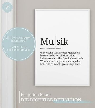 Papierschmiede® Definition: Musik, DIN A1 (59x84 cm), XXL Poster für Wohnzimmer, Schlafzimmer, Küche