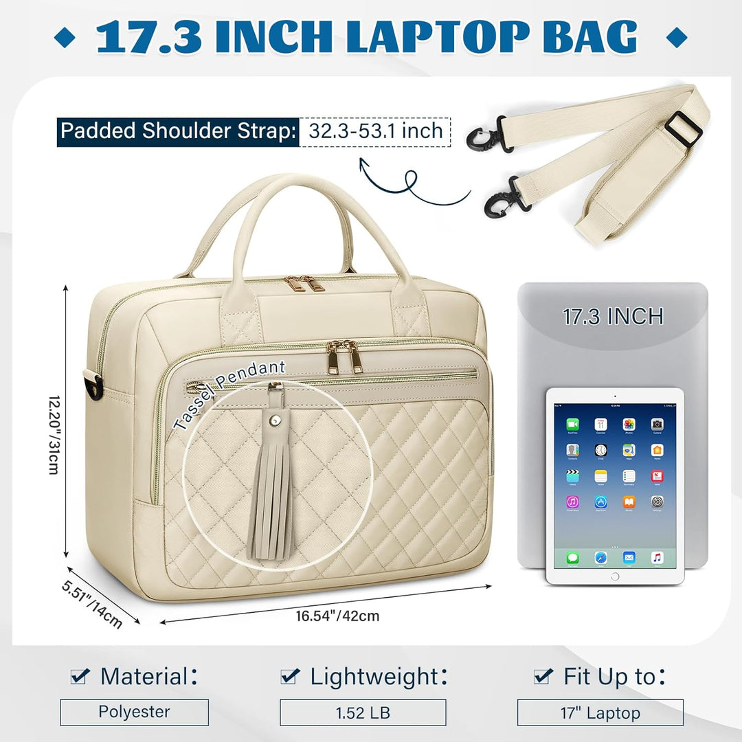 RAINSMORE Laptoptasche Damen 17,3 Zoll Laptop Aktentasche Wasserdichte | Arbeitstasche Lehrertasche