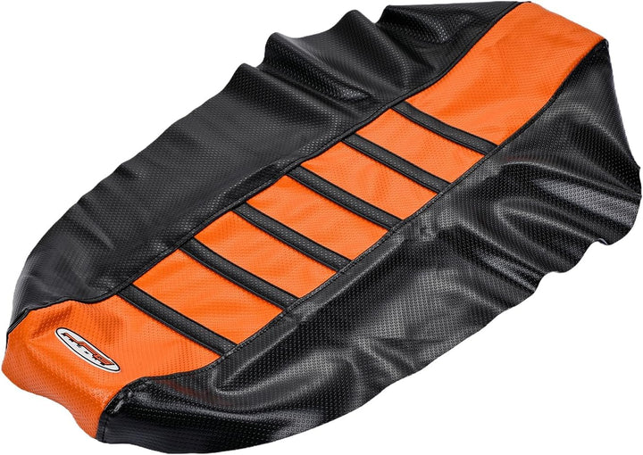 Motorrad Sitzbankbezug,Orange/Schwarz Motorrad Greifer Weiche Motorrad Sitzbezug Für 65 85 125 200 2