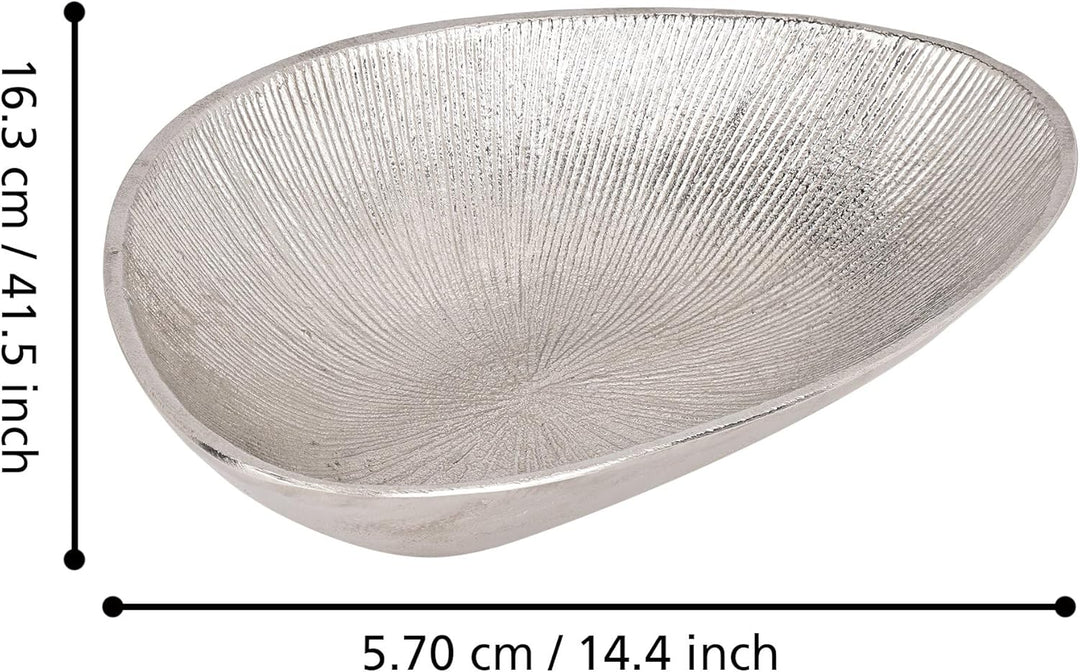 EGLO LIVING Dekoschale Forleyet, elegante Schale zum Dekorieren, Dekoteller handmade mit feinen Rill